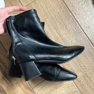 Black Heeled Sock Ankle Boots